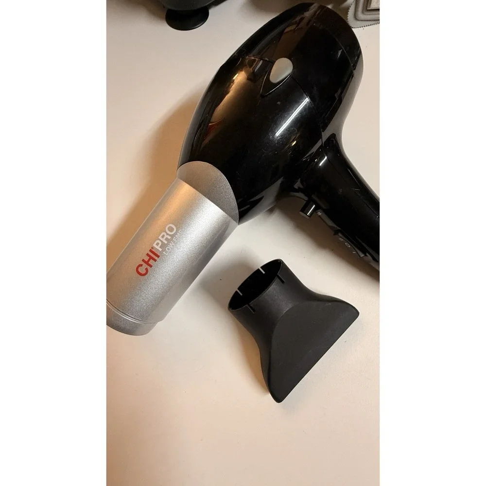 CHI Pro Low EMF Hair Dryer GF1505 1500W Black w Concentrator Tested